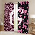 thumbnail image 2 of Erosebridal Leopard Print Bow Letter G Black Out Curtains for Girls, Pink Initial Ribbon Curtains Pack of 2 (42x63 Each), 2 of 6