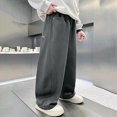 thumbnail image 2 of CAUYDY Kid's Fall Pants Loose Fit Casual Winter Suitable for Medium and Large Boys Sports Pants Sweatpants Trend Dark Gray Sizes 13-14 Years, 2 of 9