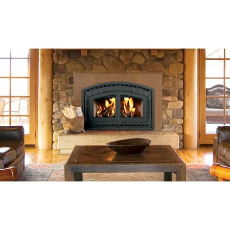 Sided Wood Burning Fireplace Superior Fireplaces EPA Certified CAT Wood Burning Fireplace w/White Stacked Panels ()