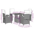 thumbnail image 4 of vidaXL 5 Piece Garden Dining Set with Cushions Black Poly Rattan, 4 of 5