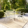 thumbnail image 4 of Flash Furniture 27.5'' Square Aluminum Indoor-Outdoor Table Set with 4 Slat Back Chairs, 4 of 14