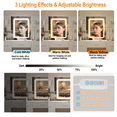 thumbnail image 5 of Ciumeeo Vanity Set with Mirror and 3-Mode Lights, Hidden and Open Storage Shelves, Makeup Desk with USB Charging,White, 5 of 9