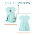 thumbnail image 6 of HWJAD Little Girls A-Line Dress Cute Summer Mermaid Pattern Short Sleeve Casual Toddler Girl Dresses for Party 3T, 6 of 6