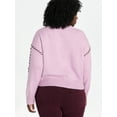 thumbnail image 3 of Terra & Sky Women's Plus Cropped Whipstitch Trim Sweater, Lightweight, Sizes 0X-5X, 3 of 5