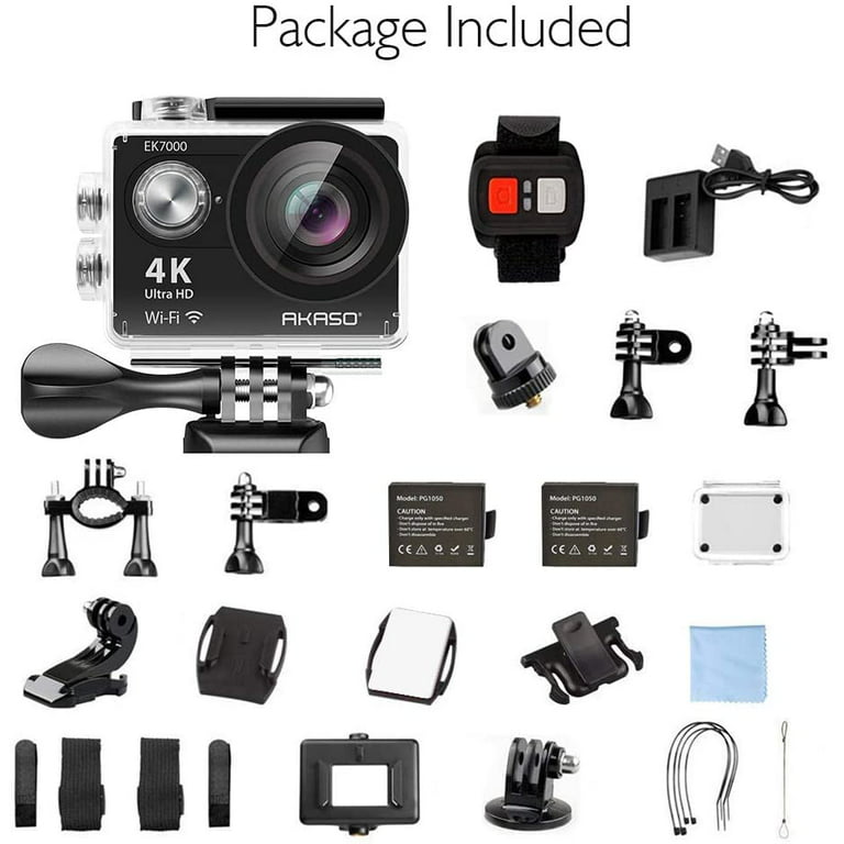 AKASO EK7000 Pro 4K Action Camera with Touch Screen + 32GB SanDisk Memory  Card 818537027816