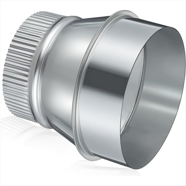 Reductor de Conducto de 5 A 4 Pulgadas, Adaptador de Conducto de Aire de Acero Galvanizado, Conector de Tubería Engarzada Redonda, Acoplamiento de Conexión.