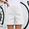 thumbnail image 4 of UAMVSH Womens Dress Shorts Button Waist Straight Leg Shorts Business Casual Work Shorts with Pockets Summer Clothes, 4 of 7