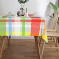 thumbnail image 4 of Plaid Grey Rectangular Tablecloth 60"x86" with Lace Edge, Washable Durable Table Cover for Dining, Indoor Outdoor Home Restaurant Decor, 4 of 5