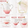 thumbnail image 6 of 22 pcs Porcelain Tea Set for 6 Luxury British Style Tea/Coffee Cup Set with Golden Trim Beautiful Tea Set for Women Tea Party Set Gift Package With a Stand - Gradient Pink, 6 of 8
