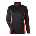 thumbnail image 4 of Harriton M786W Women's Flash Snag Protection Plus IL Colorblock Quarter-Zip Pullover-Black/ Team Orange-2XL, 4 of 6