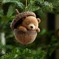 thumbnail image 4 of HCBY Sleeping Forest Animals in Acorn Christmas Ornament, Acrylic Hanging Pendant, Unique Animal Theme Tree Decor, Holiday Gift for Nature Lovers(F,3.1"), 4 of 6