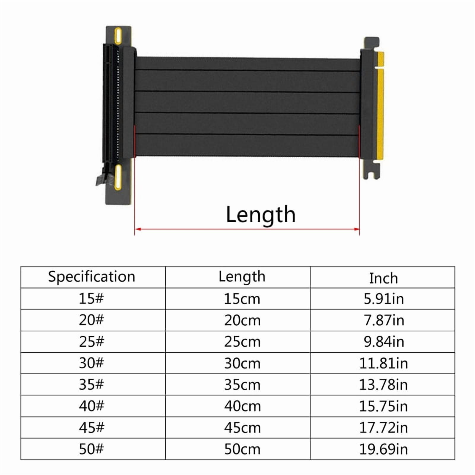 Full Speed PCIE 4.0 X16 Riser Graphics Card Extension Cable Shielded Extender