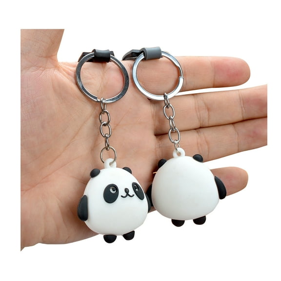 Panda Keychain Kawaii Keyring Pendant, Backpack Accessory Key Organizer, Cartoon Panda Key Holder Charm Gift for Purses