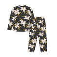 thumbnail image 2 of Goofa Lilies Flowers Printed Women’s 2 Piece Pajama Set Super,Pajamas Women's Long Sleeve Sleepwear Soft Button Down Loungewear Pjs Lounge Set Nightwear-Medium, 2 of 9