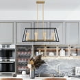 thumbnail image 4 of US HOME GOODS 8-Light Farmhouse Chandelier for Kitchen Island, Black-Gold Flush Mount Ceiling Light Fixture for Living&Dining Room Foyer Entryway, Metal Pendant Lighting for Bedroom Hallway, 4 of 5