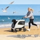 thumbnail image 2 of Garvee carriola para perro mediano y grande, plegado fácil con doble acceso, freno de un pie y malla transpirable, carrito todoterreno con capacidad de 176 lb, 2 of 9