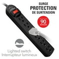 thumbnail image 2 of Elink - Parasurtenseur à 6 Sorties, Protection de 90 Joules, Cordon de 2 Pi, Noir, 2 of 3