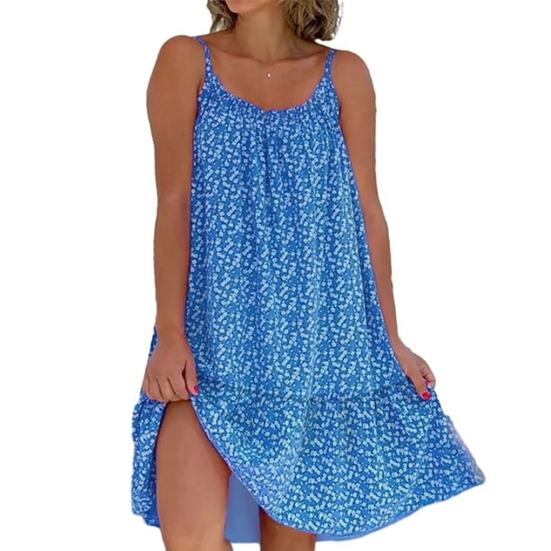 Maxivestido Minnieouse de fibra multifuncional elegante bohemio Vintage hombros descubiertos azul L