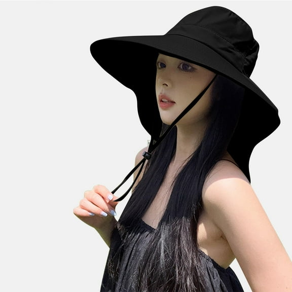 RKSTN Womens Sun Hat Upf 50 Beach Hats for Women with Neck Flap Wide Brimmed Fishing Hat