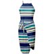 thumbnail image 4 of Vestido de ocio con estampado de rayas sin mangas con cuello halter de nueva moda para mujer Fridja  hjkh2487, 4 of 6