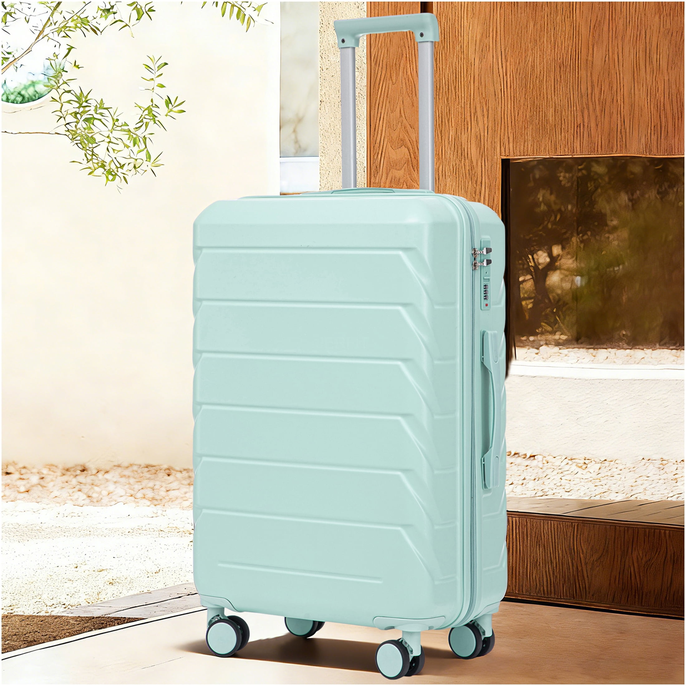 JERFIT Large Checked Luggage 28 Inch ABS Hardshell Suitcase with Spinner Wheels & TSA Lock, Mint Green