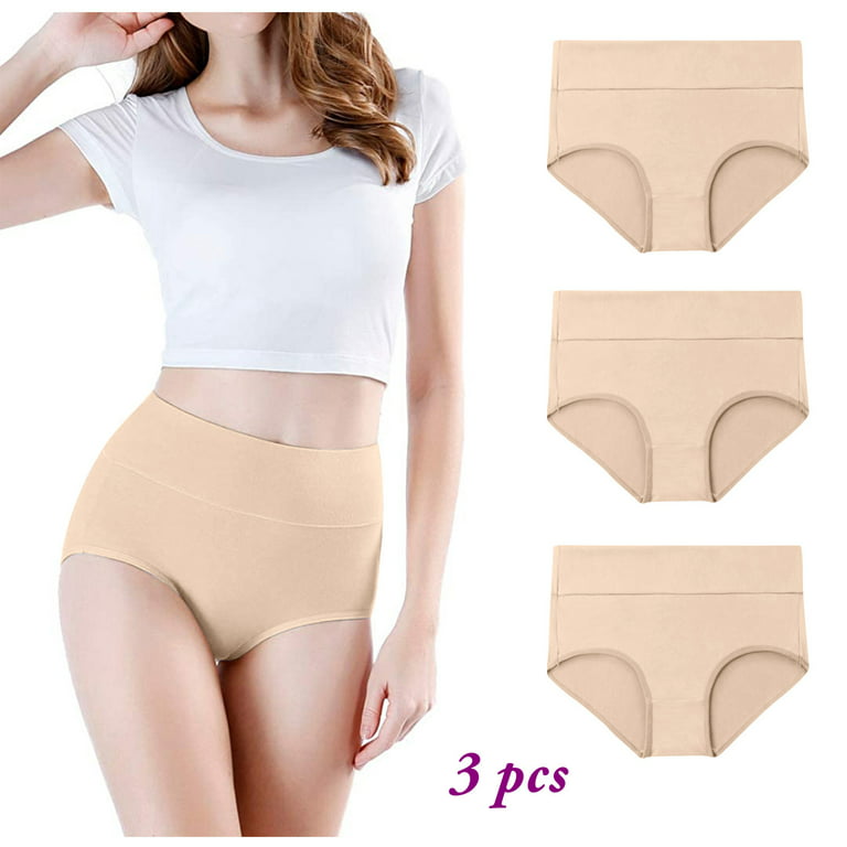 Women's High Waisted Cotton Underwear Stretch Briefs Soft Full Coverage  Panties Note Please Buy One Size Larger