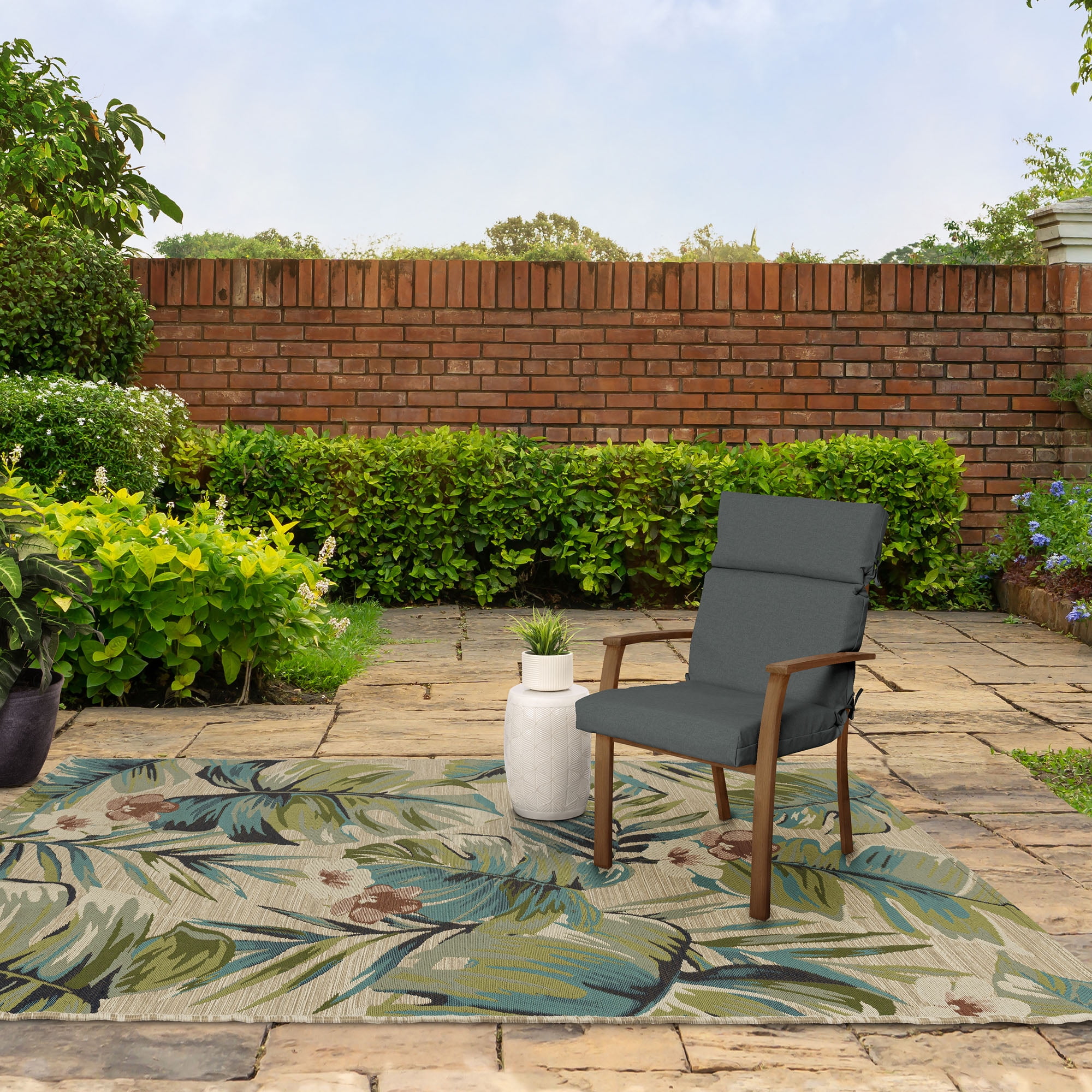 (3 pack) Better Homes & Gardens 44" L x 21" W Gray 1 Piece Rectangle Outdoor Chair Cushion