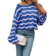 thumbnail image 4 of xiaxaixu Pull Tricoté pour Femmes Manches Longues Col Rond Creusé Vague Automne Mode Urbaine, 4 of 8