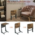 thumbnail image 3 of Homegar folding C Shaped End Table, Couch Side Table with Storage Bag, Sofa Table with Metal Frame for Living Room Bedroom Small Spaces,Rustic Brown, 3 of 5