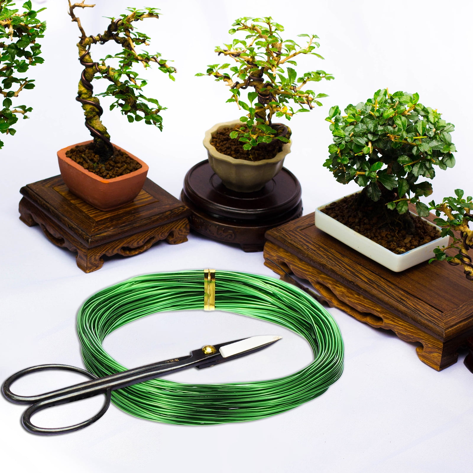 Uxcell 4mm Bonsai Training Wire, 1 Roll Floral Wire Stems 95.1 Feet Green