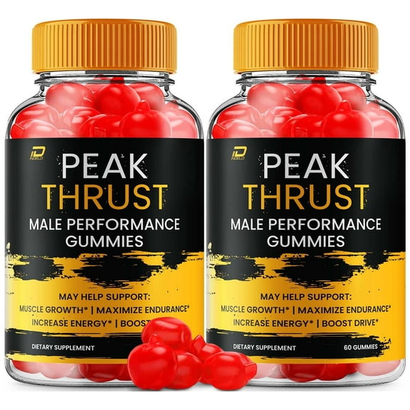 Peak Thrust Gummies for Men - Peak Thrust Advanced Formula All Natural, Maximum Strength, 2 Pack, 120 Gummies