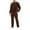 Brown, variant on Mens Fleece Sweatsuit Set Kangaroo Pocket Pullover Top and Long Pants Lounge Tracksuit 2 Piece Casual Sports Outfits Black XL