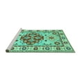 thumbnail image 2 of Ahgly Company Machine Washable Indoor Square Persian Turquoise Blue Traditional Area Rugs, 8' Square, 2 of 4