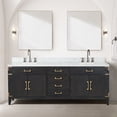 thumbnail image 6 of Laurel 84 in W Black Oak Double Bath Vanity, Carrara Marble Top, and 36 in Mirrors, 6 of 6