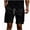 Black, variant on Men's Summer Plus Size Short Pants Summer Fashion Size L Solid Color Elastic Waist Athletic Casual Pants Black Color Zipper Pocket Loose Workwear Knee Length Sport Cargo Shorts