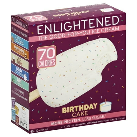 Enlightened Birthday Cake Low Fat Ice Cream Bars 4 Bars Walmartcom