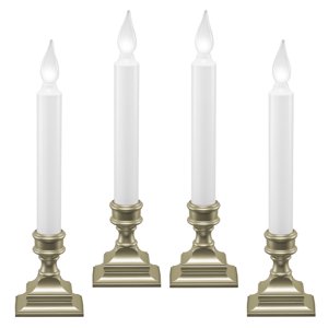 612 Vermont LED Battery Window Candles with Timer, Pack of 4