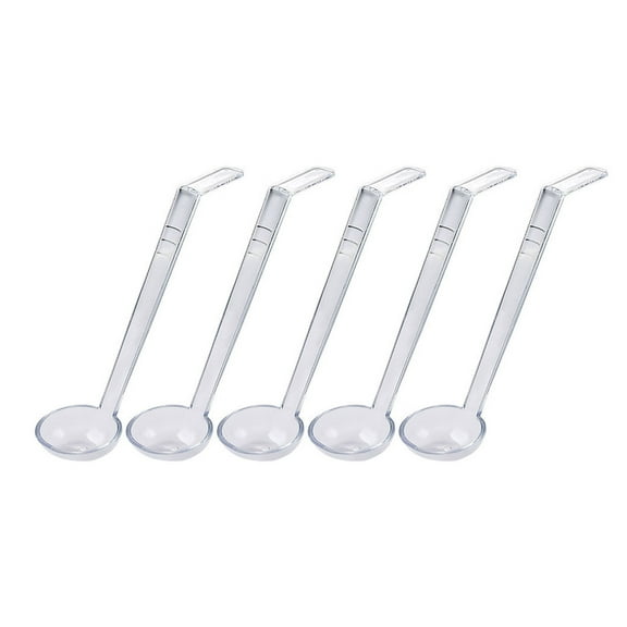 Set Of 5 Clear Plastic Serving Spoons Long Handle Banquets Serving Utensils For Cocktails Gravy Fruit Juices