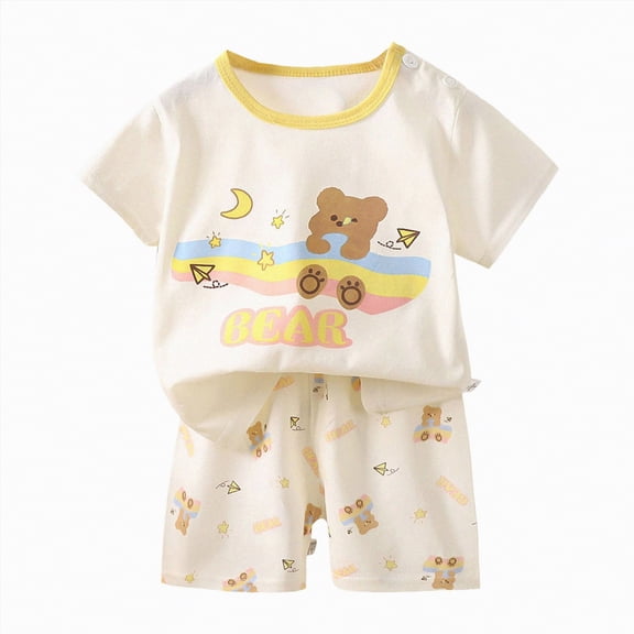 Toddler Boy Outfits Boys Pajama Set Child Kids Spring Summer Cotton Round Neck Printed Sleeveless Basketball 12 18 24 Month 3T 4T 5T Tops And Shorts Two Piece 2-Piece