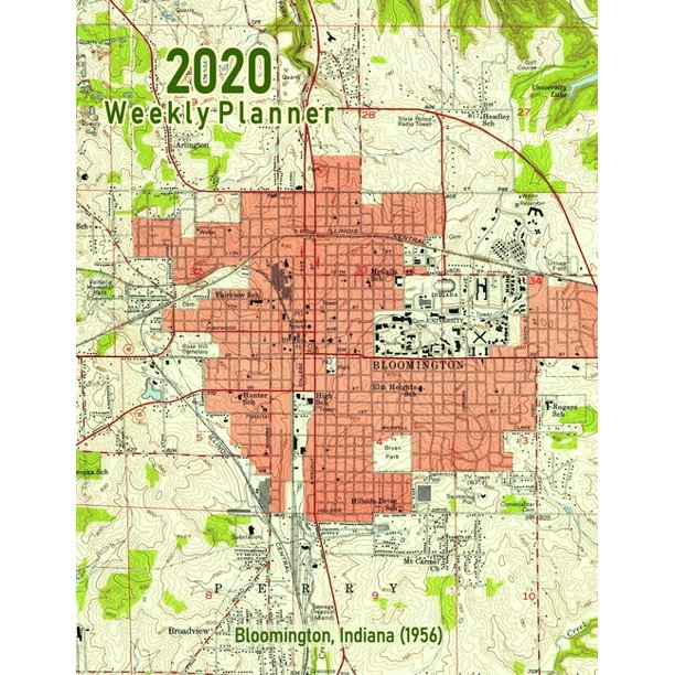 2020 Weekly Planner Bloomington, Indiana (1956) Vintage Topo Map
