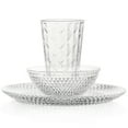 thumbnail image 2 of Gibson Home Clearview Diamond Glass Dinnerware Set, Clear, 2 of 5