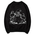 thumbnail image 4 of CLOISE Halloween Sweatshirts Women Fashion Ghost Graphic Pullover Sweatshirts Fall Long Sleeve Crew Neck Hoodies Shirts Casual Tops Festival Party Clothes Black XL Trick, 4 of 5