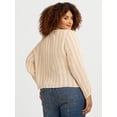 thumbnail image 4 of Jessica Simpson Women's Plus Hilaria Cotton Ruffle Top with Long Sleeves, Sizes 0X-4X, 4 of 7