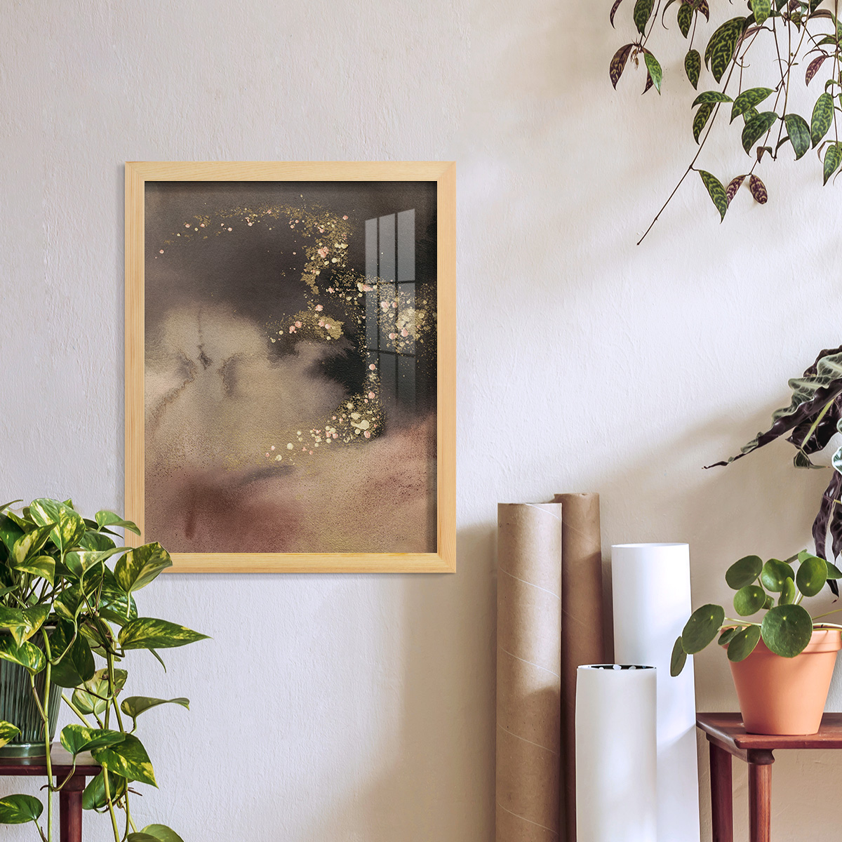 UA UK Mountain Seasons II - Framed Print w/glass - Natural Wood