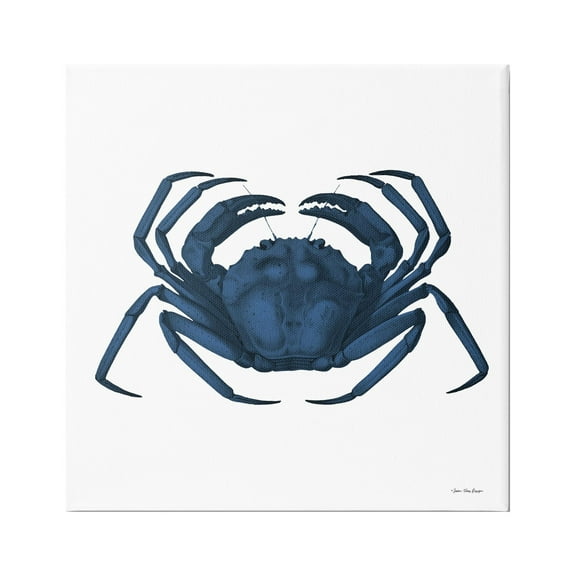 Stupell Industries Casual Cobalt Blue Fighting Crab Marine Animal Illustration,36 x 36, Design by Seven Trees Design