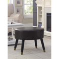 thumbnail image 1 of Allora Mid Century Faux Leather Ottoman Stool in Chocolate, 1 of 3