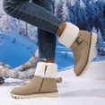 thumbnail image 5 of Viluyesy Snow Boots for Womens, Anti-Slip Thick Sole Warm Faux Fur Lined Mid Calf Winter Outdoor Fashion Suede Boots Khaki US7, 5 of 9