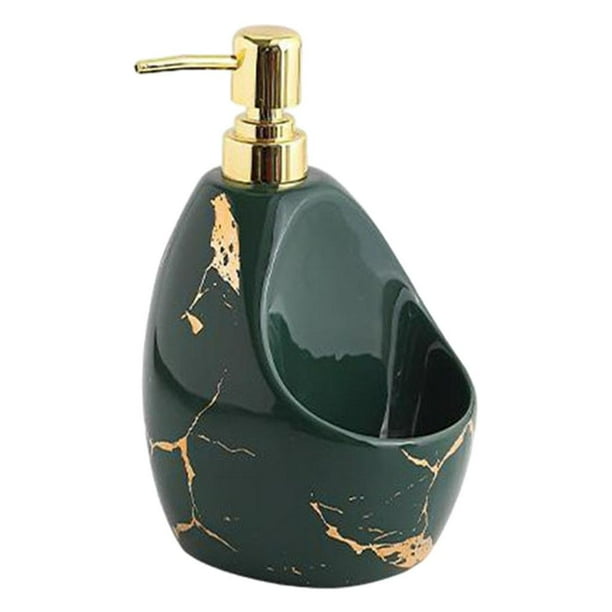 Dispensador de jabón manual de estilo nórdico de 520 ml con bomba, dispensador de loción, baño Verde