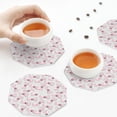 thumbnail image 7 of Pofeuu Cute Bow Tie Print Leather Coasters Set of 6, Round Cups Mugs Mat Pad for Home Kitchen Heat Resistant Drink Coasters,Octagon, 7 of 7