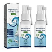 Saline Nasal Moisturizing Spray, Saline Nasal Spray Moisturizer for Nasal Congestion Runny-Nose Dry Itching Physiological Seawater Nasal Spray (2 pcs)